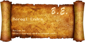 Beregi Endre névjegykártya